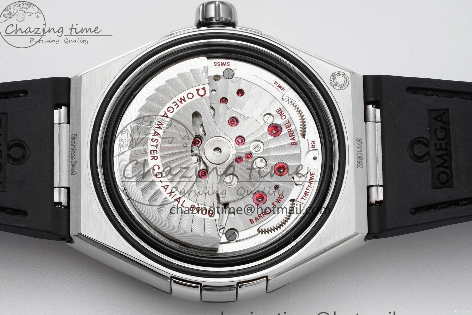 0422 GoAnywhere Constellation Black Ceramic SS 8F 1:1 Best Edition White Textured Dial on Black Gummy Strap A 7803